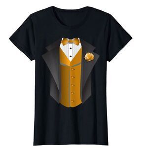 NWT Tuxedo Tee Shirt - Orange Vest